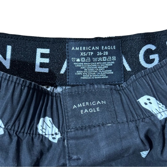 American Eagle XS Black Boxer Shorts Ghost Print Size 26–28 - Picture 2 of 3